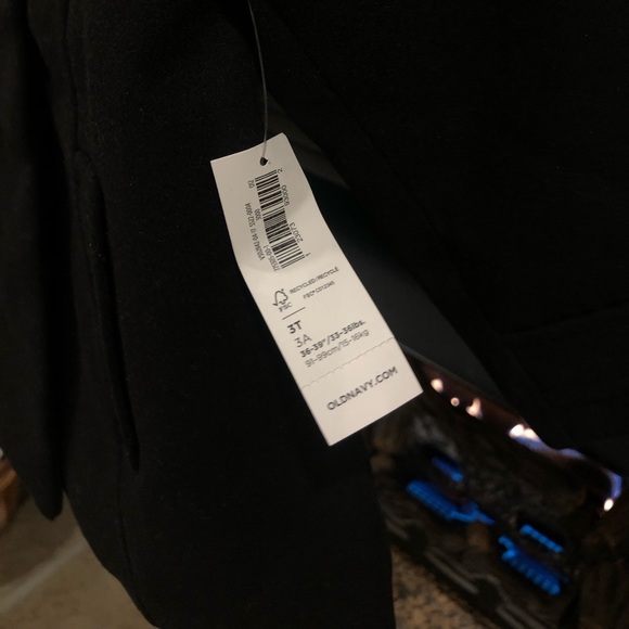 NWT Toddler Girl Black Dress Pea Coat *wool blend* - Picture 4 of 6